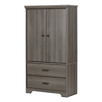 Armoire de Rangement 2 Portes - Versa Érable Cendré
