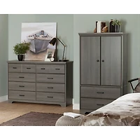 Armoire de Rangement 2 Portes - Versa Érable Cendré