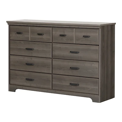 Commode Double 8 Tiroirs - Versa Érable Cendré