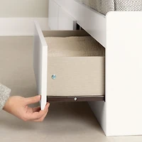 Twin Mates Bed With Bookcase Headboard Set - Reevo Pure White
