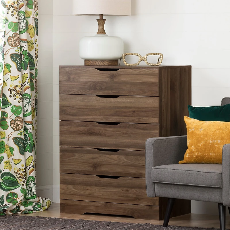 Commode 5 Tiroirs - Holland Noyer Naturel