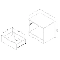 Table de Nuit 1 Tiroir - Holland Noyer Naturel