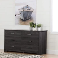 6-Drawer Double Dresser - Fusion Gray Oak