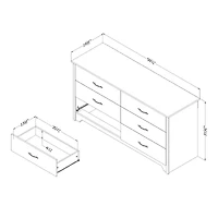6-Drawer Double Dresser - Fusion Gray Oak