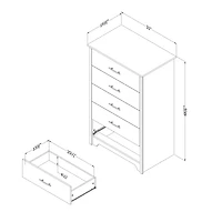 5-Drawer Chest - Fusion Gray Oak