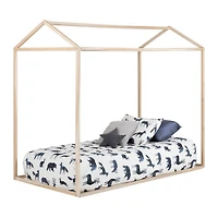 Lit Maison Lit Simple Sweedi - Bois Naturel