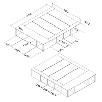 Queen Storage Bed with Baskets - Avilla Winter Oak