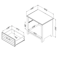 1-Drawer Nightstand Ulysses - Fall Oak