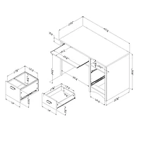 Bureau de Travail - Gascony Érable Cendré