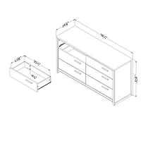 6-Drawer Double Dresser - Tao Natural Walnut