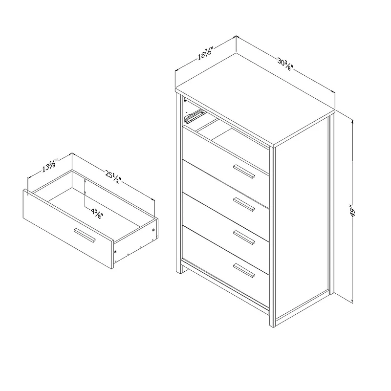 Commode 5 Tiroirs - Tao Noyer Naturel