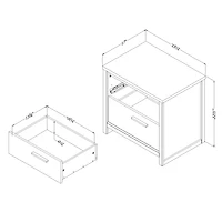 Table de Nuit 2 Tiroirs - Tao Noyer Naturel