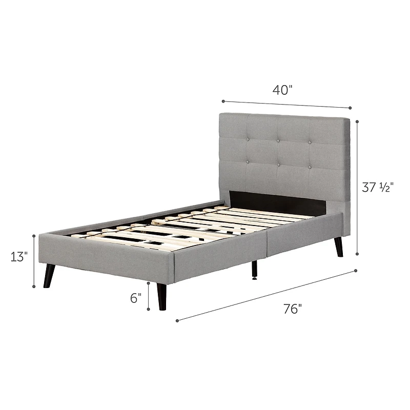 Twin Bed Fusion - Medium Grey