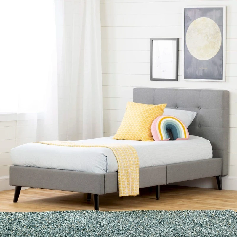 Lit Simple Fusion - Gris Moyen