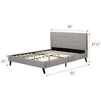 Complete Queen Upholstered Bed - Fusion Soft Gray