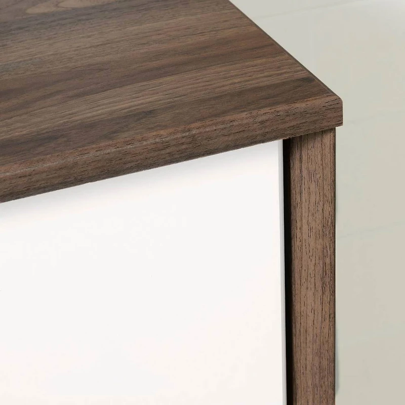 Yodi 5-Drawer Chest Storage Unit - Natural Walnut and Pure White