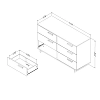 Commode double 6 tiroirs - Cavalleri Érable cendré