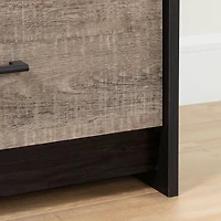 Commode Double 6 Tiroirs - Londen Noir antiqué et Chêne vieilli