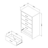 Commode 5 Tiroirs - Tassio Chêne vieilli