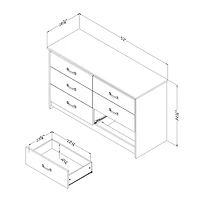 6-Drawer Double Dresser - Tassio Weathered Oak