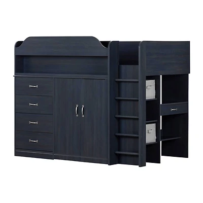Loft Twin Bed with Desk Asten - Blueberry