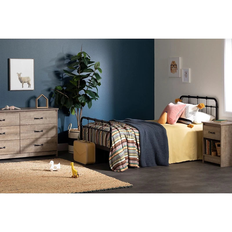 1-Drawer Nightstand - Tassio Weathered Oak