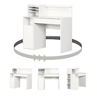 Craft Table with Hutch - Crea Pure White