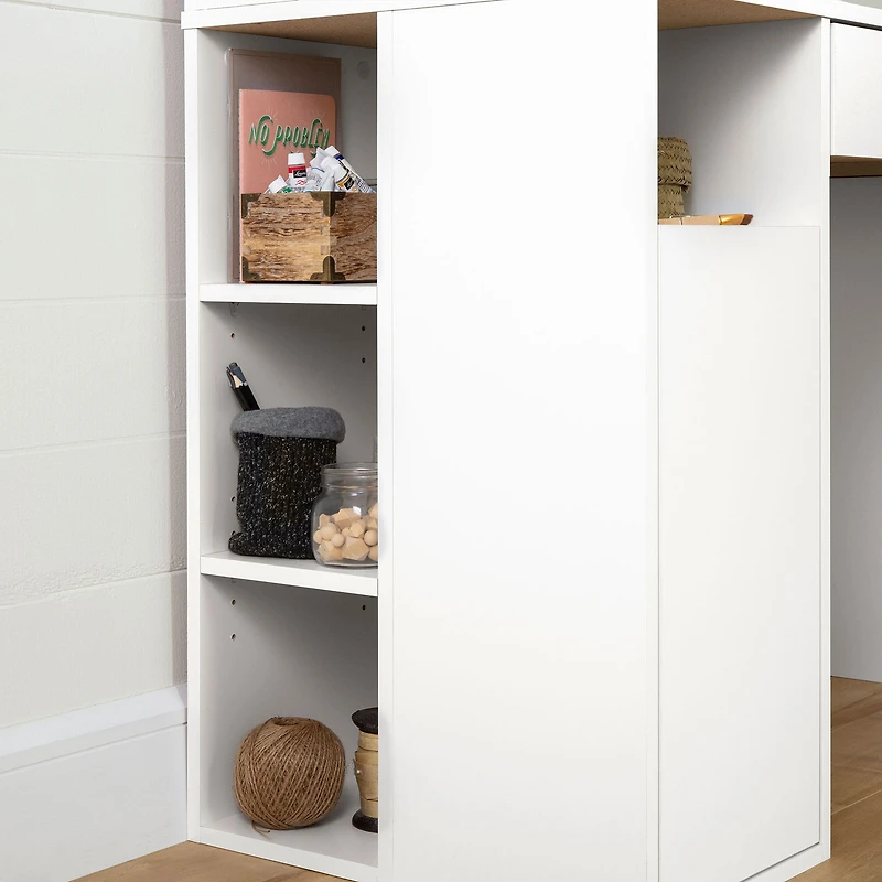 Craft Table with Hutch - Crea Pure White