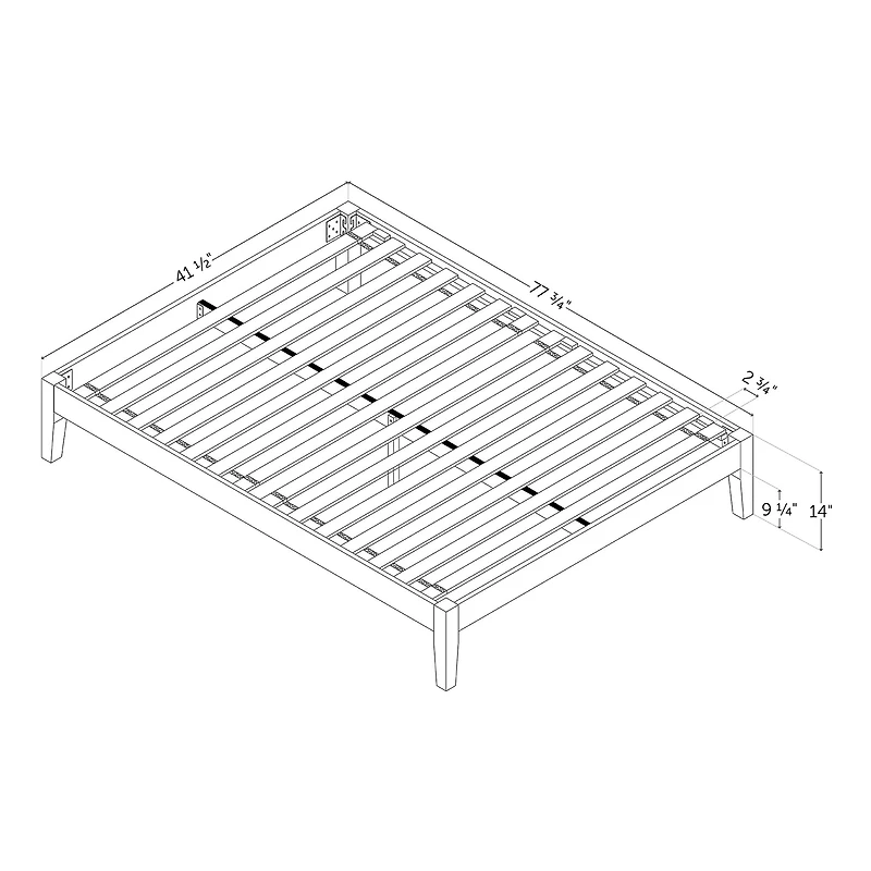 Twin Platform Bed - Vito Pure Black