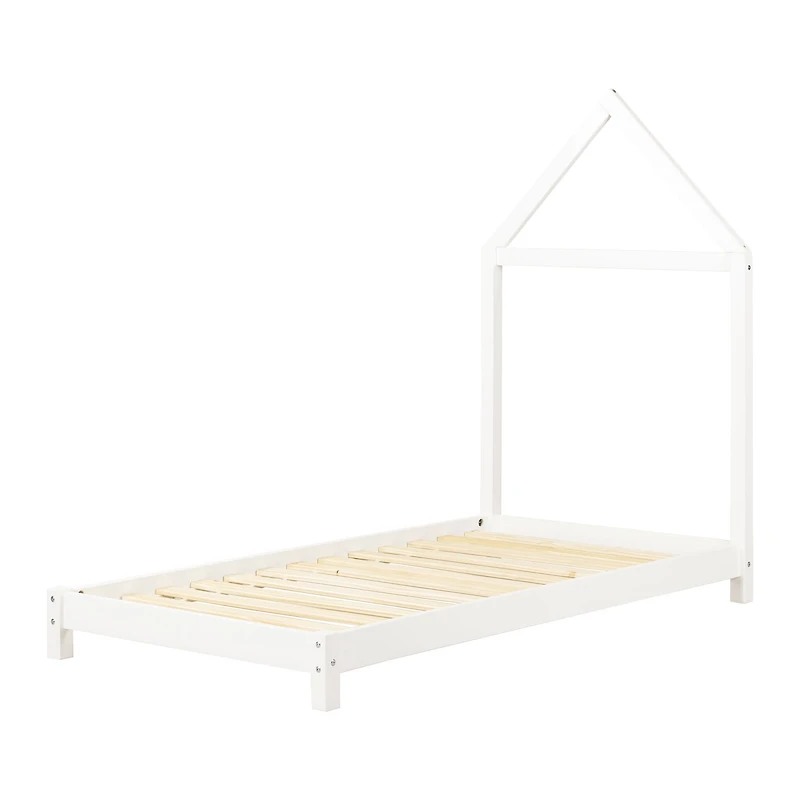 Sweedi Bed with House Bed Frame Headboard - Pure White