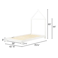 Sweedi Bed with House Bed Frame Headboard - Pure White