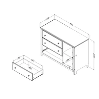 Chest with 3 Drawers and Baskets Cotton Candy - Blueberry