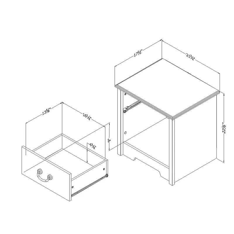 Navali 1-Drawer Nightstand - Blueberry