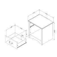 Navali 1-Drawer Nightstand - Blueberry