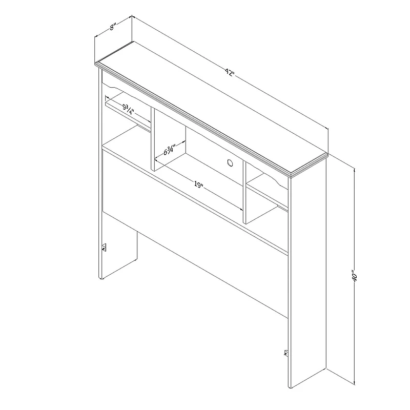 Tête de Lit Simple avec Bibliothèque Navali - Myrtille