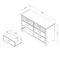 Commode 6 Tiroirs Asten - Myrtille