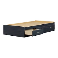 Twin Bed with 3 Drawers Asten - Blueberry