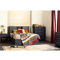 Asten Mates Double Bed with 3 Storage Drawers - Blueberry