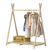 Sweedi Scandinavian Clothes Rack for Kids - Natural Pine