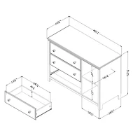 3-Drawer Dresser with Baskets - Balka Pure White