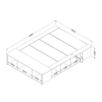 Double Bed with Storage and Baskets - Flexible Pure White