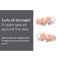 Queen Bed with Storage and Baskets - Flexible Pure White