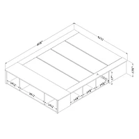 Queen Bed with Storage and Baskets - Flexible Pure White