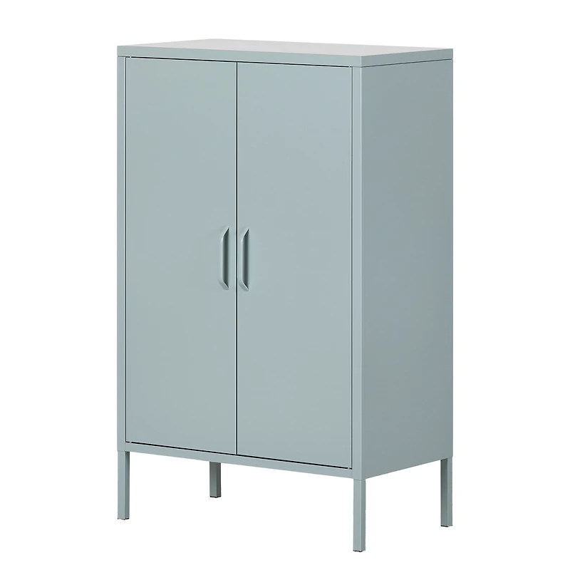 Metal 2-door Accent Cabinet Crea - Pale Blue