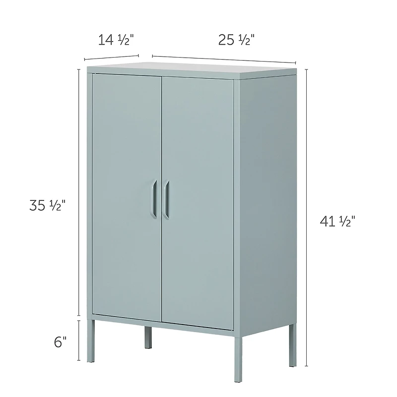 Metal 2-door Accent Cabinet Crea - Pale Blue