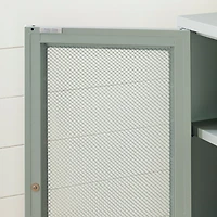 Metal Mesh 2-door Accent Cabinet Crea - Sage Green