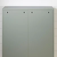 Metal Mesh 2-door Accent Cabinet Crea - Sage Green