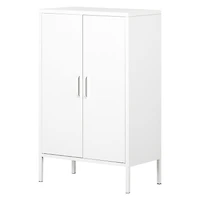 Meuble de Rangement avec 2 Portes en Métal Crea - Blanc