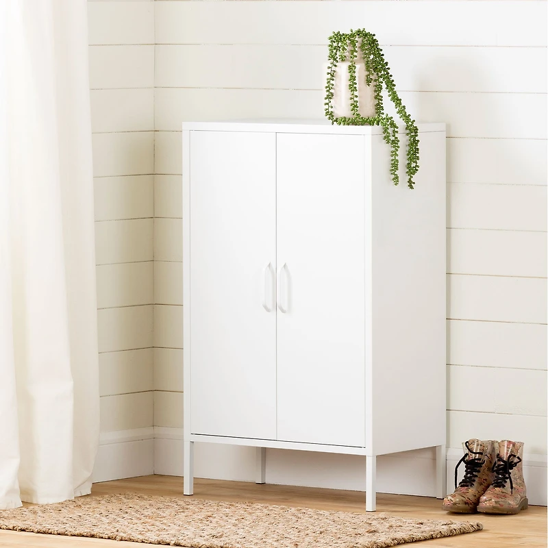 Metal 2-door Accent Cabinet Crea - White