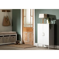 Meuble de Rangement avec 2 Portes en Métal Crea - Blanc